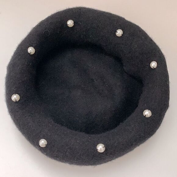 🖤Kate Spade beautiful Beret black with pearls - Picture 4 of 6
